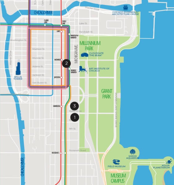 Hotel map in Chicago of AHA26