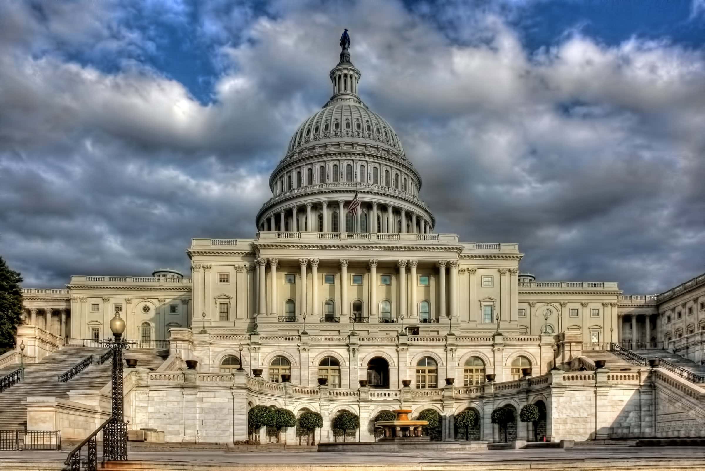 The US Capitol on a partially cloudy day