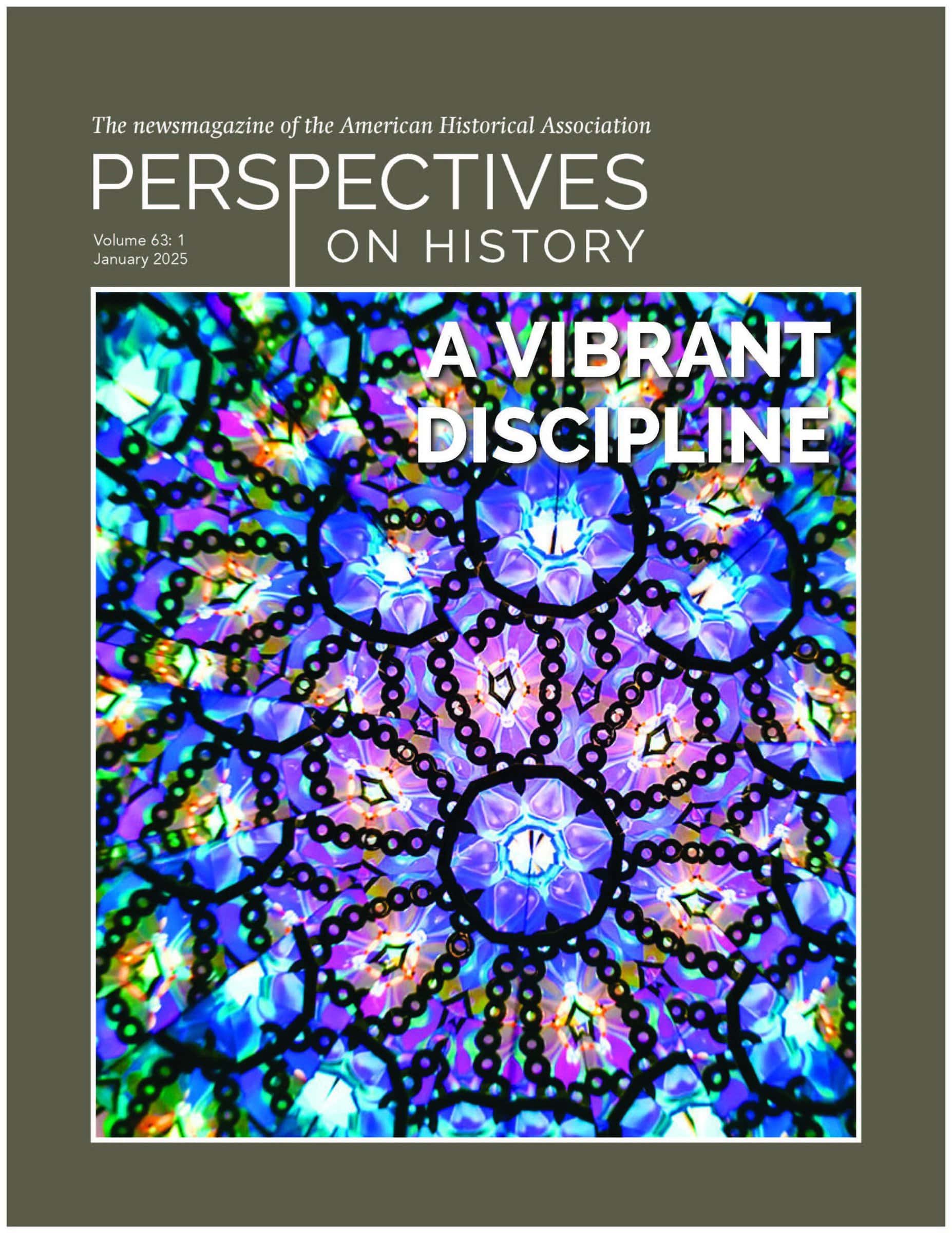 The January Perspectives on History cover with a kaleidoscope and the cover line "A Vibrant Discipline"