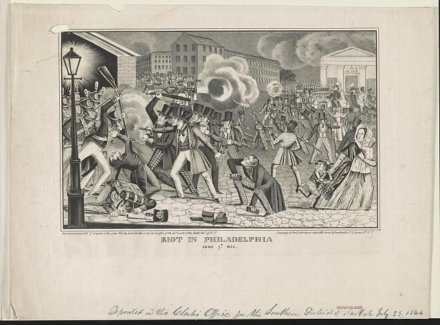 Illustration of a riot in Philadelphia