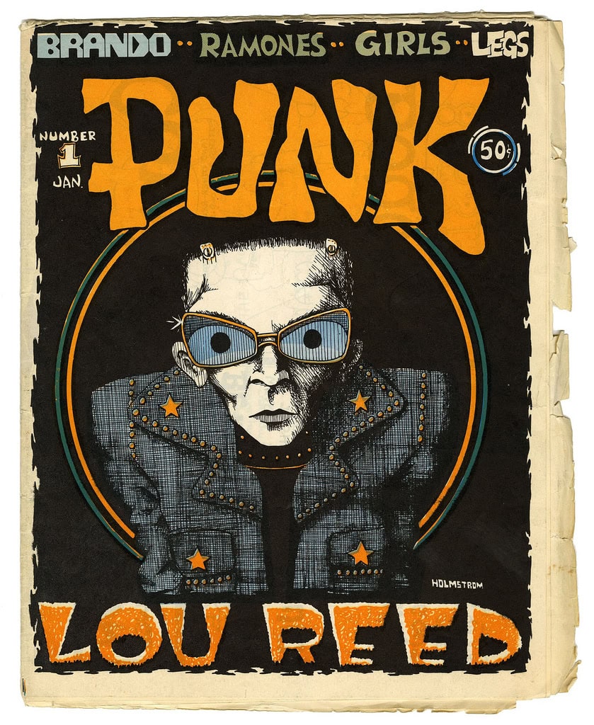 Punk magazine cover showing a caricature illustration of Lou Reed