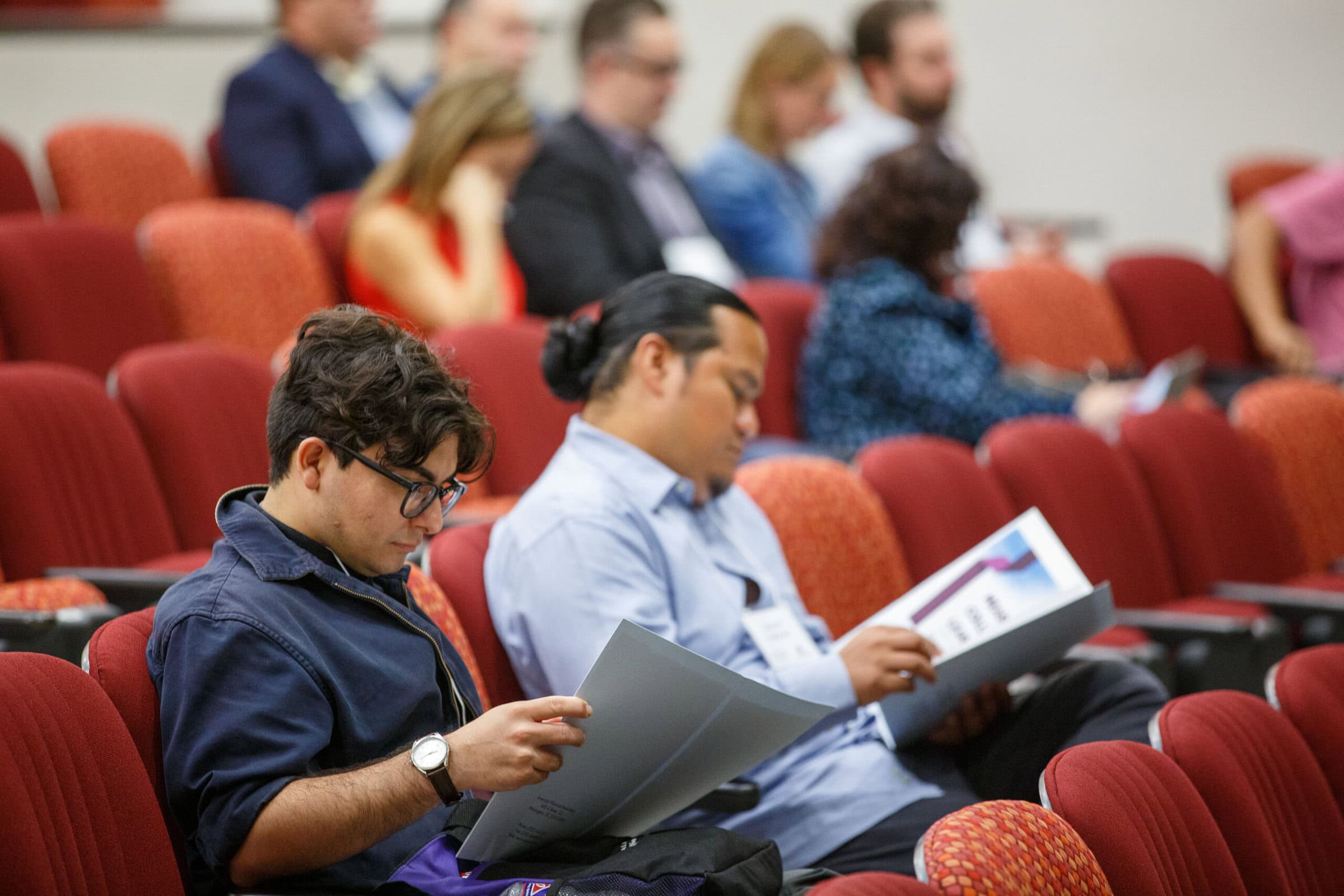 Group reading at event